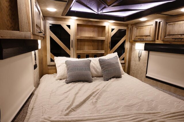 Bed in Gooseneck in BIX18FK Bighorn Edition Horse Trailer | Lakota Trailers