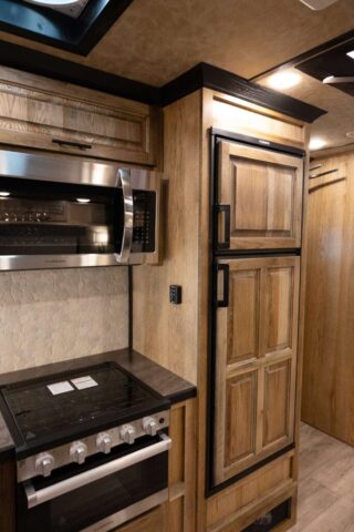 Kitchen Area in BI8X18FK Bighorn Edition Horse Trailer | Lakota Trailers
