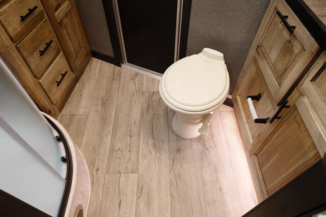 Bathroom Area in BI8X18FK Bighorn Edition Horse Trailer | Lakota Trailers