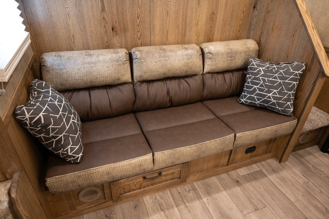 Sofa in IN8X15SR Infinity Edition Horse Trailer | Lakota Trailers