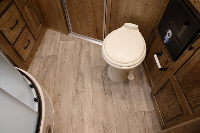 Bathroom Area in IN8X15SR Infinity Edition Horse Trailer | Lakota Trailers