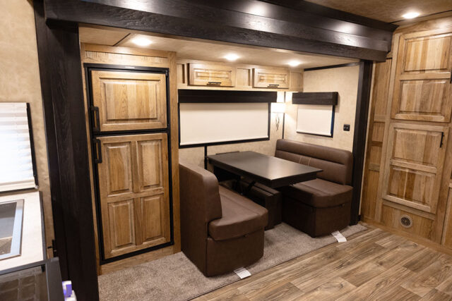 Dinette in BIL8X17CE Bighorn Edition Livestock Trailer | Lakota Trailers
