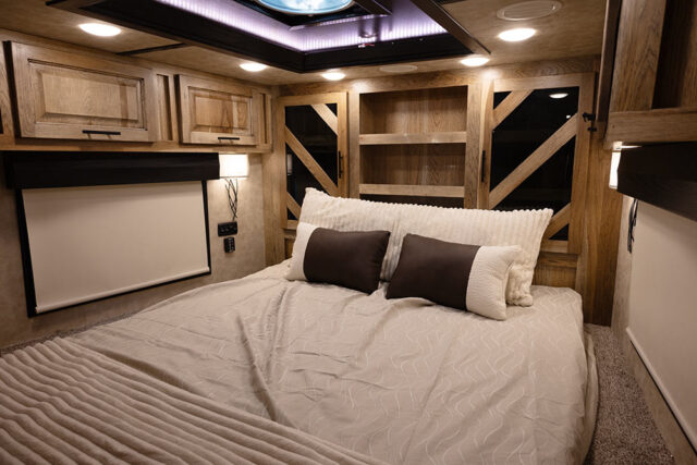 Bed in Gooseneck in BIL8X17CE Bighorn Edition Livestock Trailer | Lakota Trailers