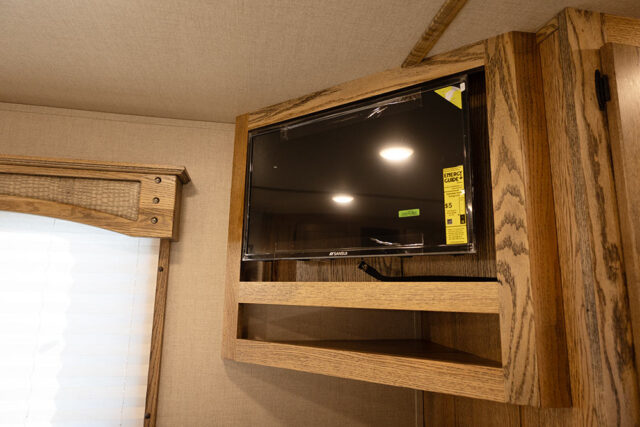 TV in Gooseneck in CHX10RK Charger Edition Horse Trailer | Lakota Trailers