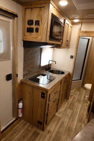 Kitchen Area in CHX10RK Charger Edition Horse Trailer | Lakota Trailers