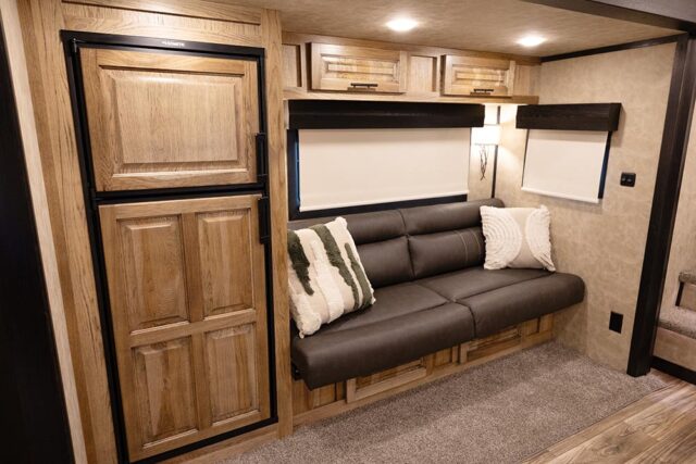 Sofa in BI8X14CE Bighorn Edition Horse Trailer | Lakota Trailers
