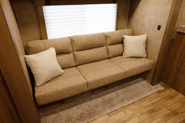 Sofa in LYX9SR Legacy Edition Horse Trailer | Lakota Trailers