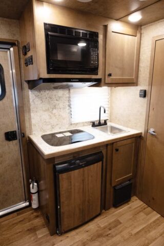 Kitchen Area in LYX9SR Legacy Edition Horse Trailer | Lakota Trailers