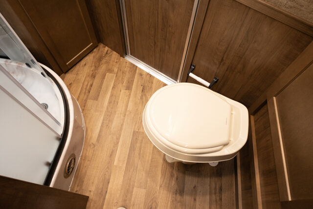 Bathroom Area in LY8X13SR Legacy Edition Horse Trailer | Lakota Trailers