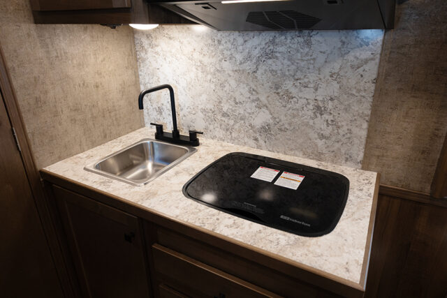 Kitchen Sink in LYX9RK Legacy Edition Horse Trailer | Lakota Trailers Kitchen Sink in LYX9RK Legacy Edition Horse Trailer | Lakota Trailers