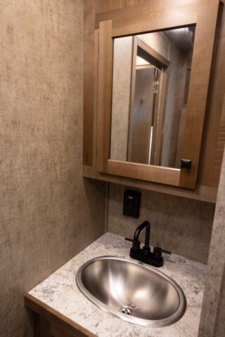 Bathroom Sink in LYX9RK Legacy Edition Horse Trailer | Lakota Trailers Bathroom Sink in LYX9RK Legacy Edition Horse Trailer | Lakota Trailers