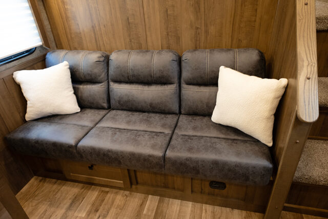 Sofa in LY8X9SR Legacy Edition Horse Trailer | Lakota Trailers Sofa in LY8X9SR Legacy Edition Horse Trailer | Lakota Trailers