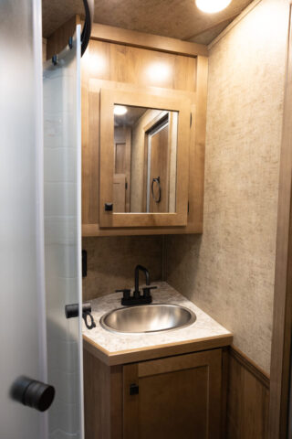 Bathroom Sink in LY8X11RK Legacy Edition Horse Trailer | Lakota Trailers Bathroom Sink in LY8X11RK Legacy Edition Horse Trailer | Lakota Trailers